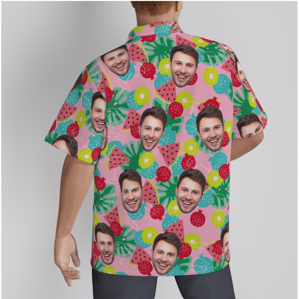 Tropical Fruit Custom Face Hawaiian Shirt