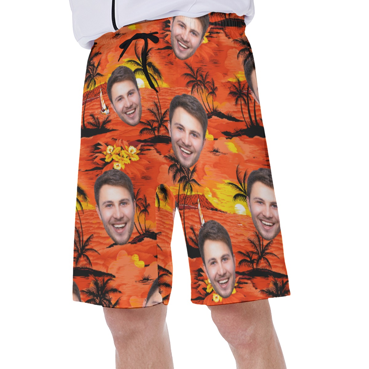 Sunset Beach Men's Shorts With Custom Face