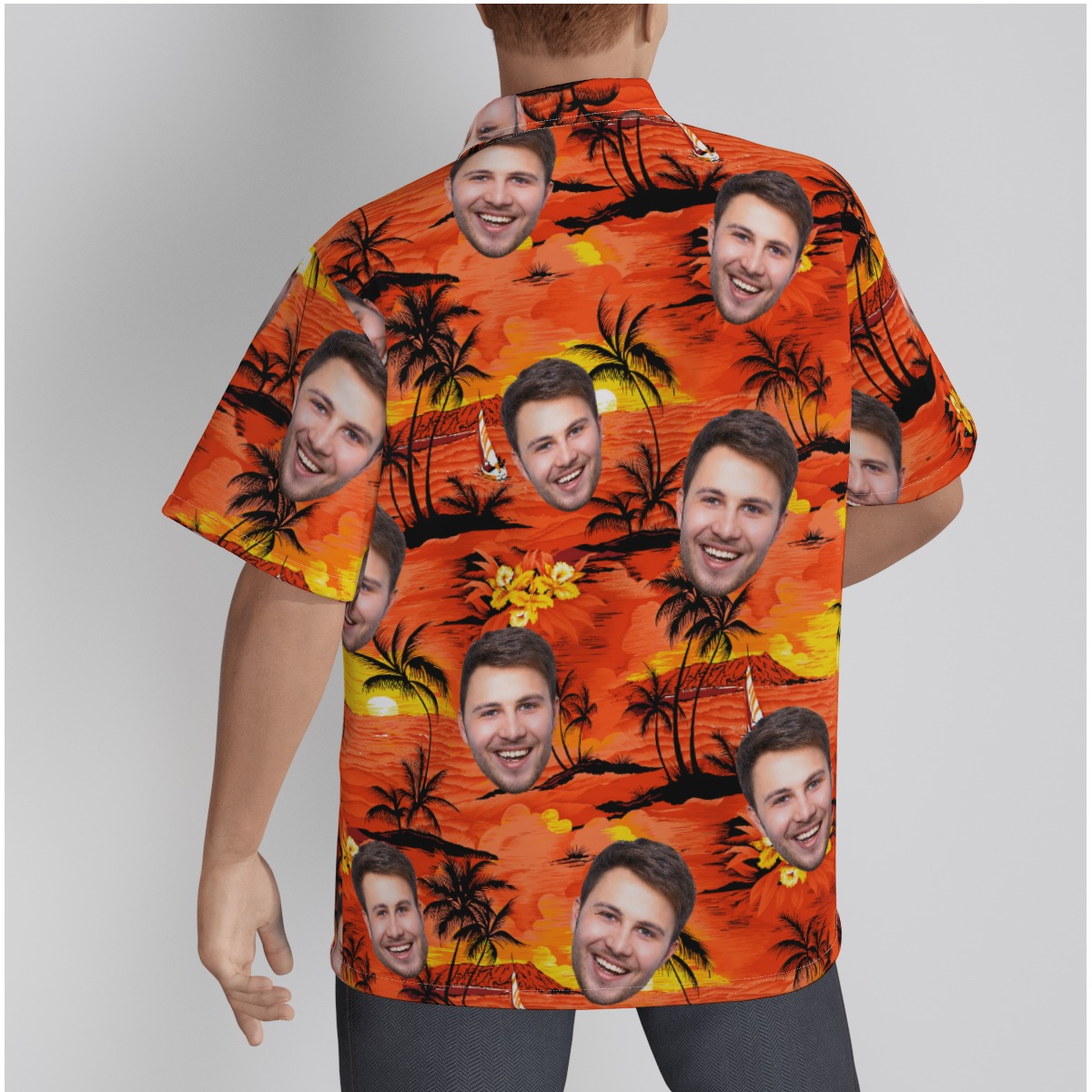 Sunset Beach Hawaiian Shirt With Custom Face