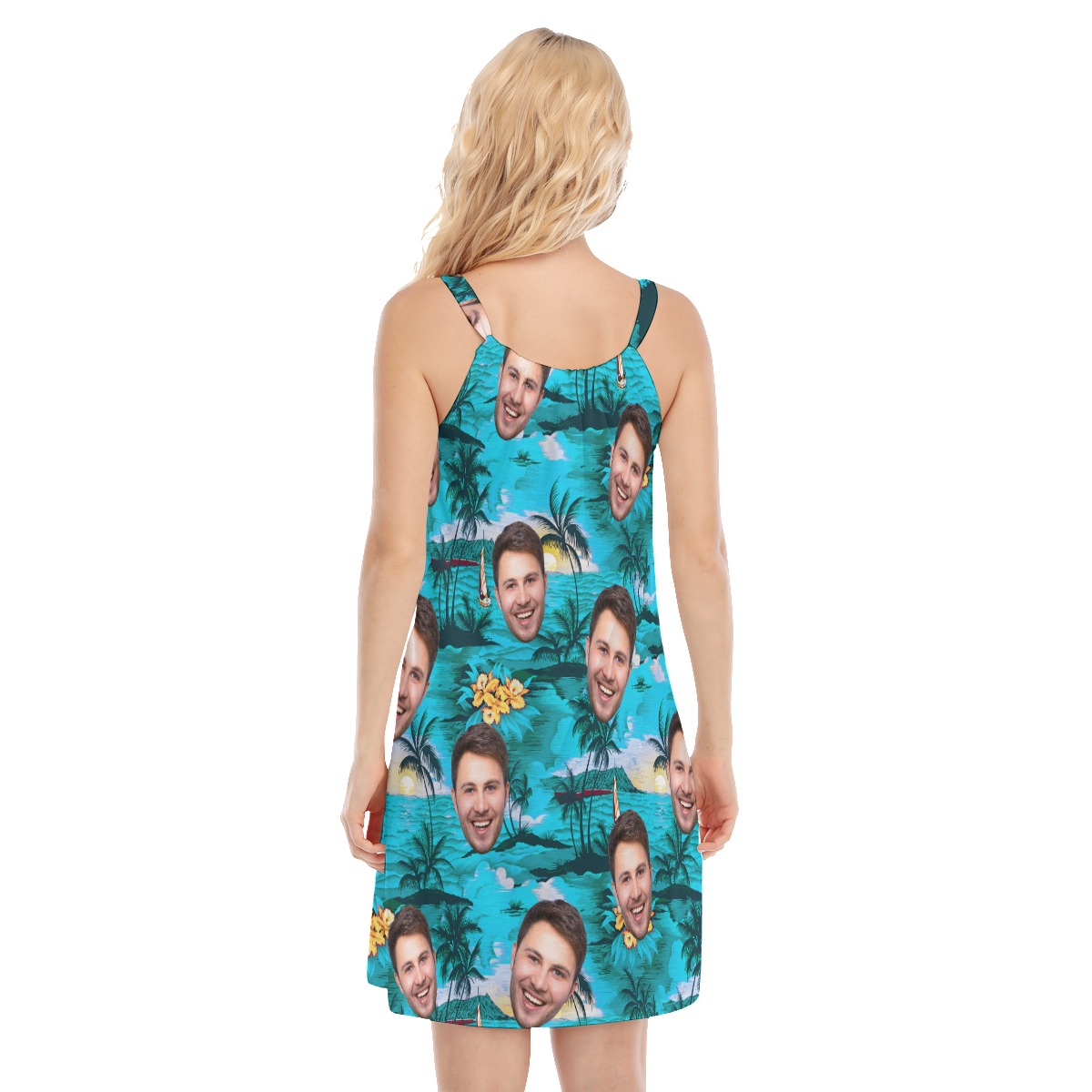 Funny  Beach Women's Dress With Custom Face