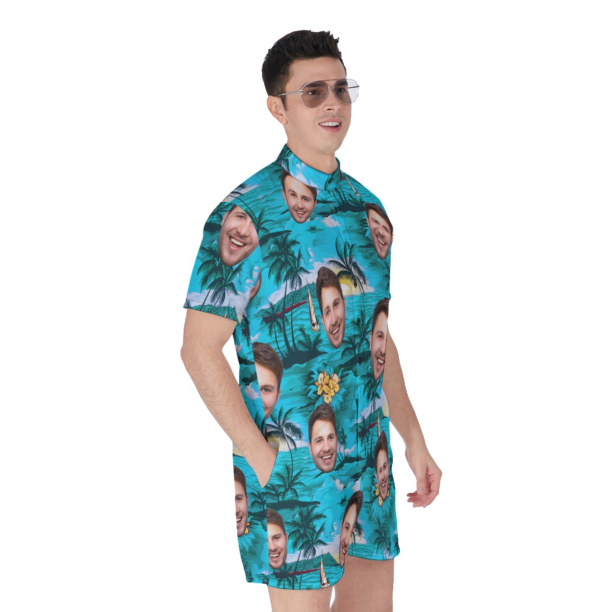 Funny Beach Custom Face Men's Romper