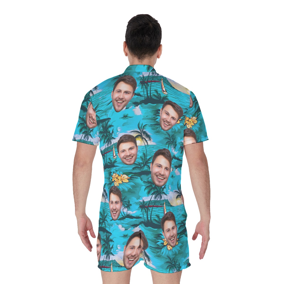 Funny Beach Custom Face Men's Romper