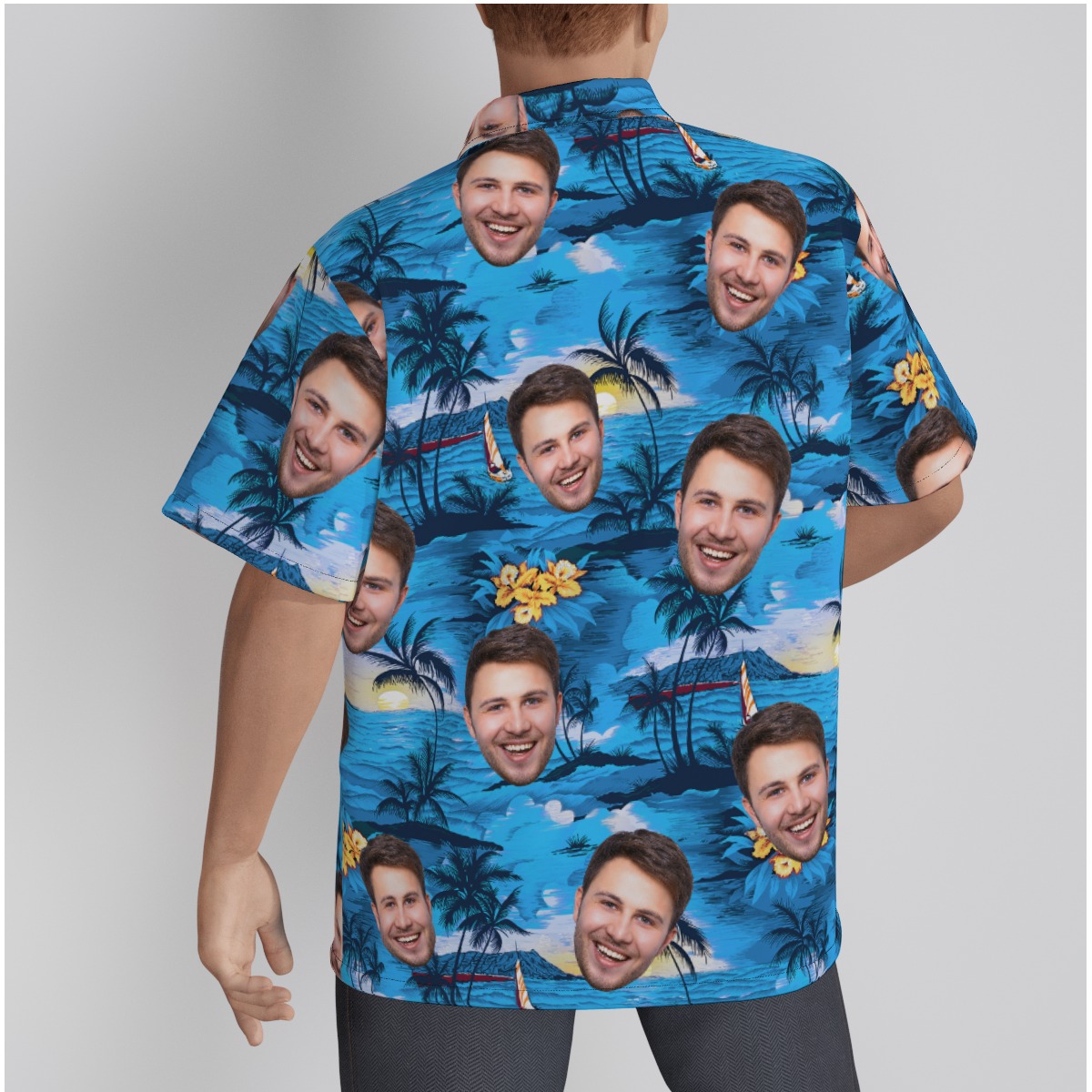 Ocean Beach Hawaiian Shirt With Custom Face