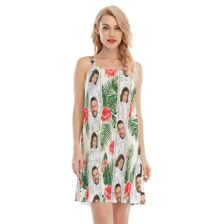 Custom 2 Faces Hibiscus Men's Cami Dress
