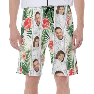 Custom 2 Faces Hibiscus Men's Shorts