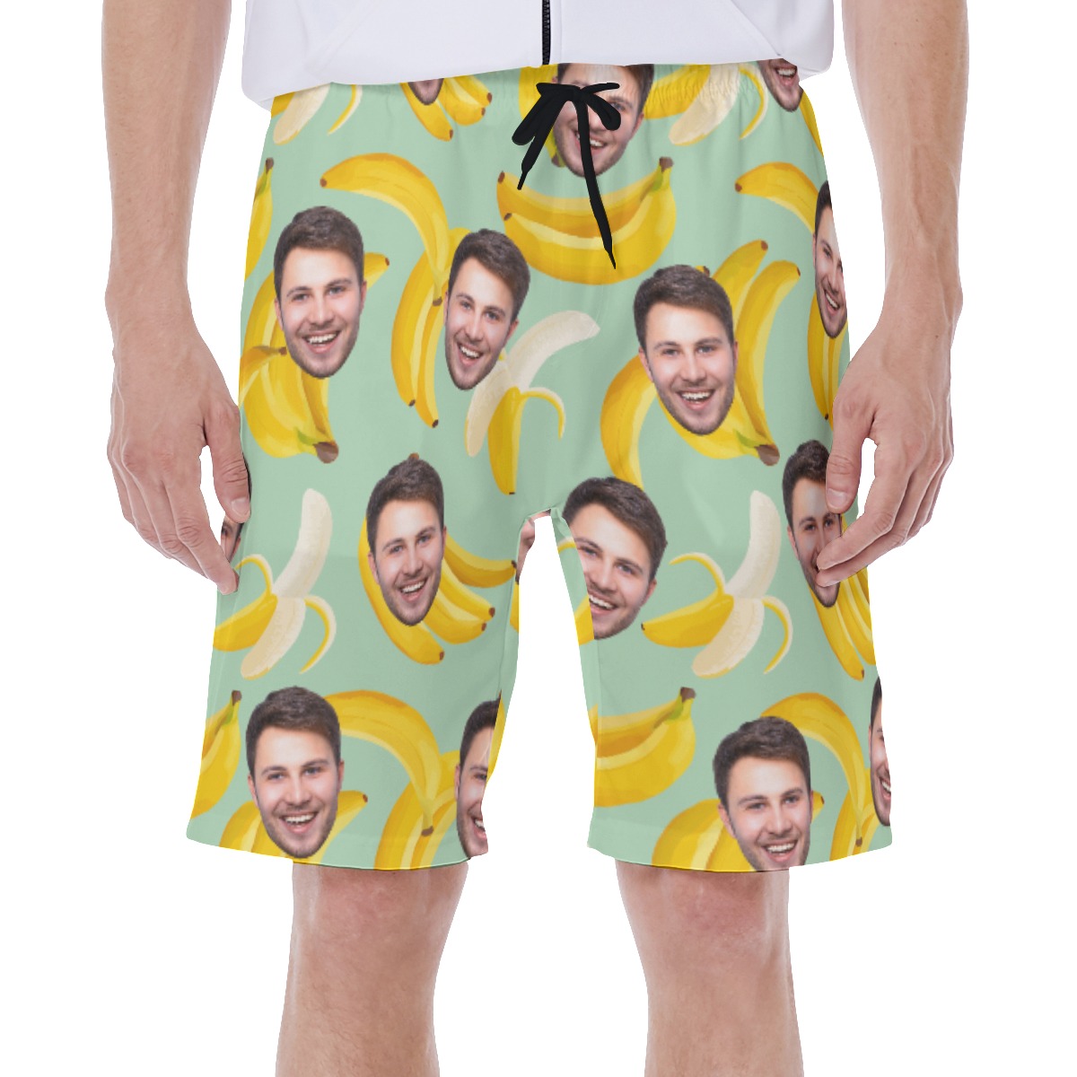 Tropical Banana Custom Face Hawaiian Swim Trunks For Men - variant image 1