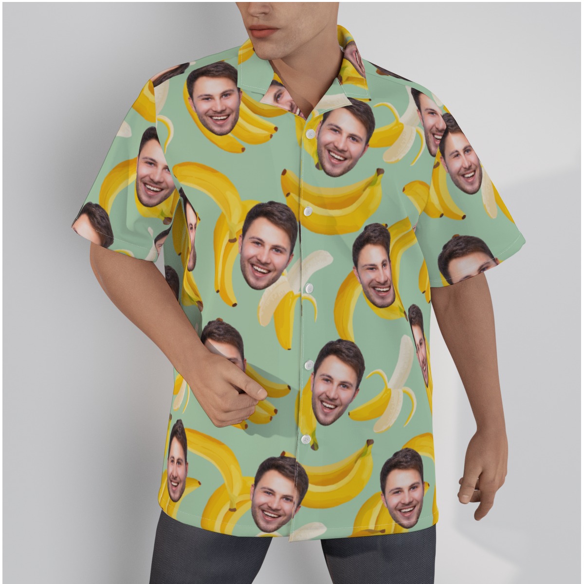 Funny Tropical Banana Custom Face Hawaiian Shirt - variant image 1