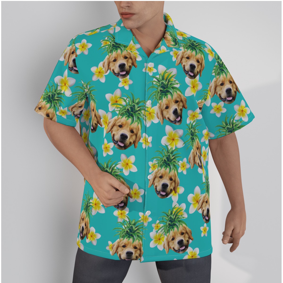 Funny Custom Hawaiian Shirt With Dog Face And Pineapple - variant image 1
