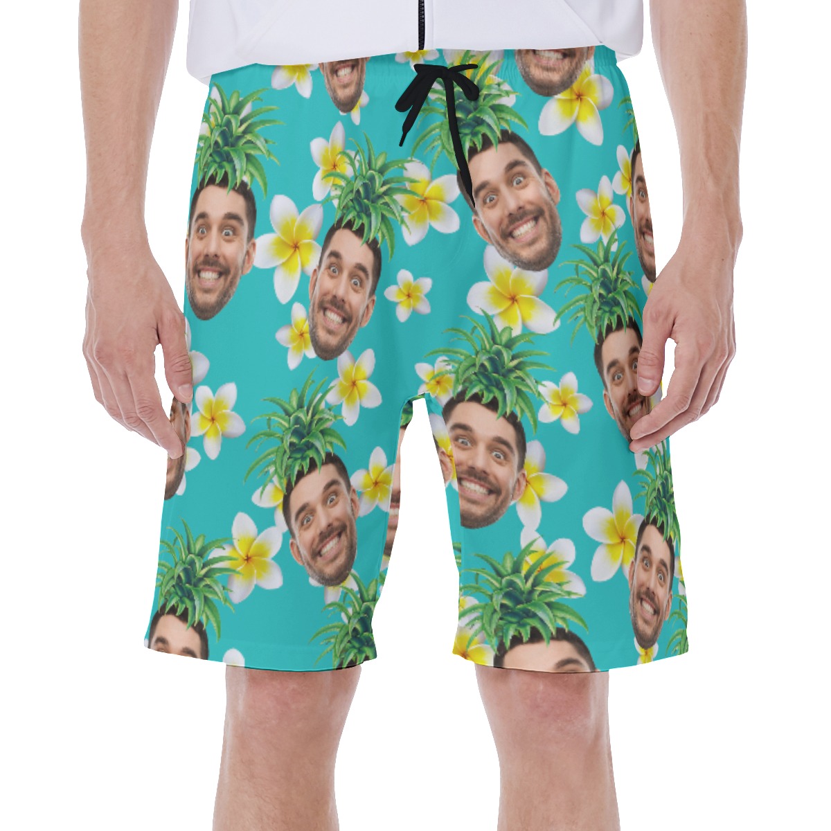 Tropical Pineapple Custom Face Hawaiian Swimwear For Men - variant image 1