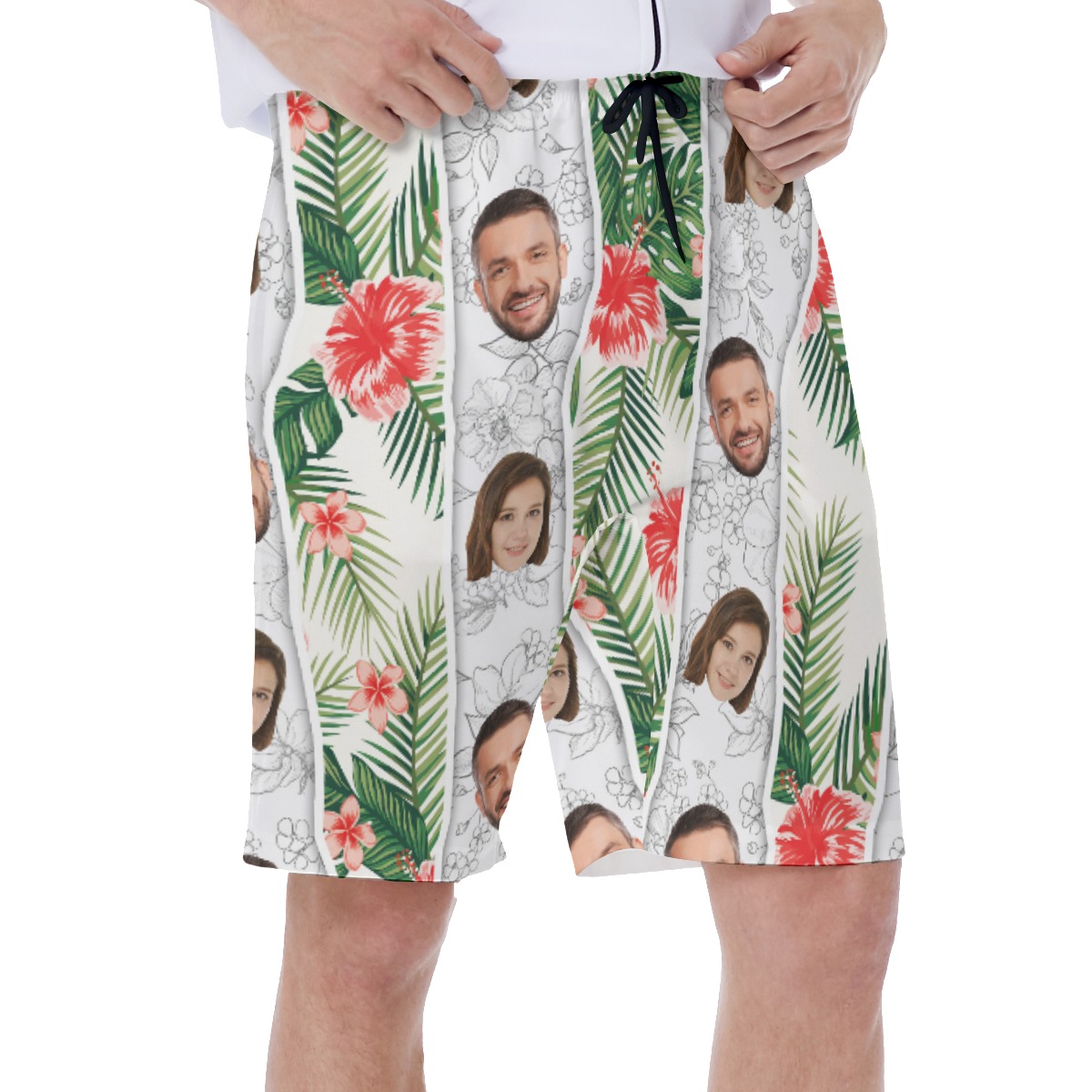 Custom 2 Faces Hibiscus Men's Shorts