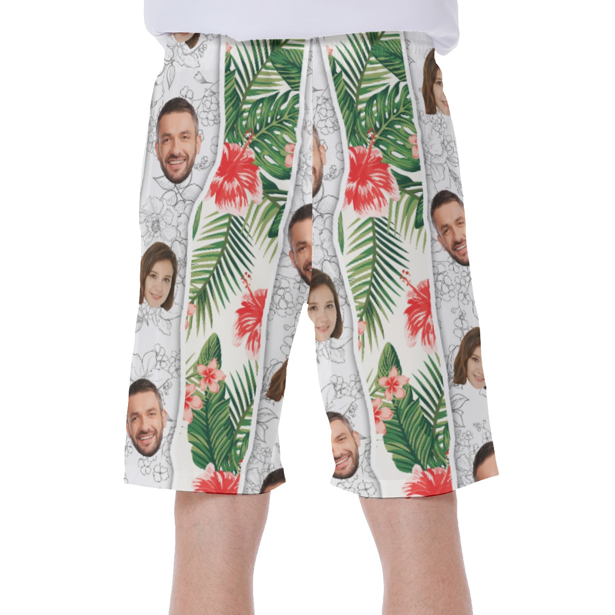 Custom 2 Faces Hibiscus Men's Shorts