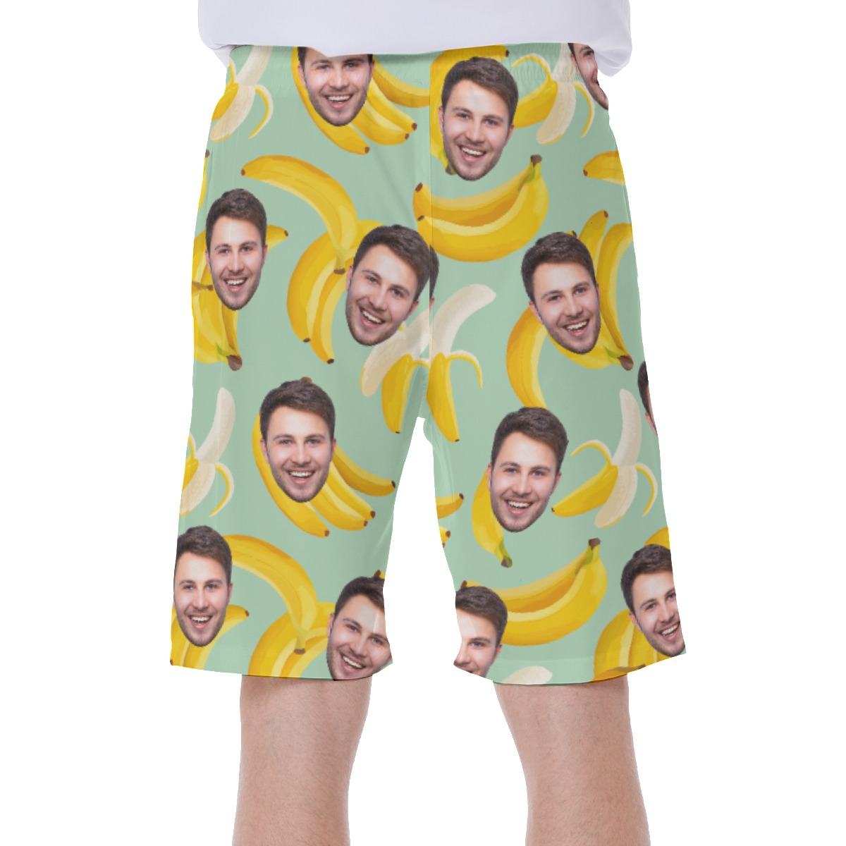 Tropical Banana Custom Face Hawaiian Swim Trunks For Men