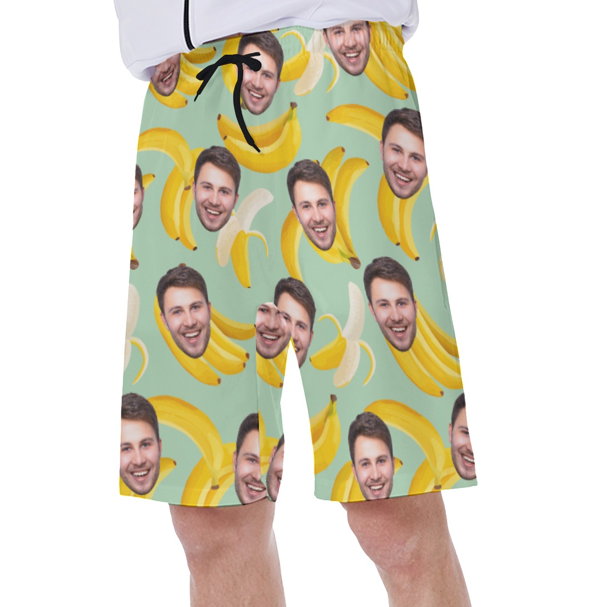 Tropical Banana Custom Face Hawaiian Swim Trunks For Men