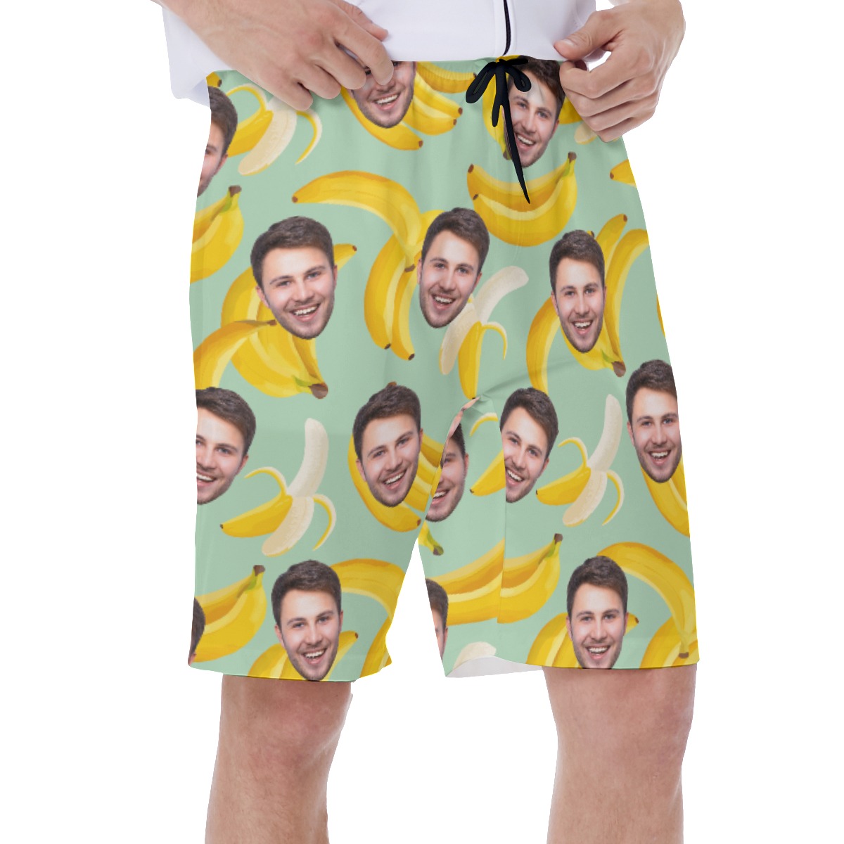 Tropical Banana Custom Face Hawaiian Swim Trunks For Men