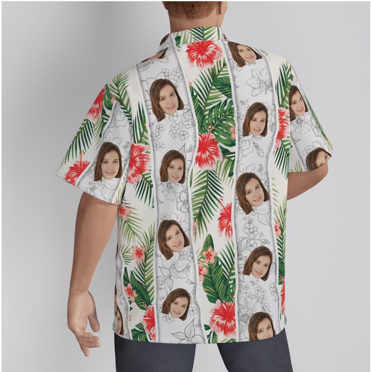 Vintage Custom Face Floral Hawaiian Shirt
