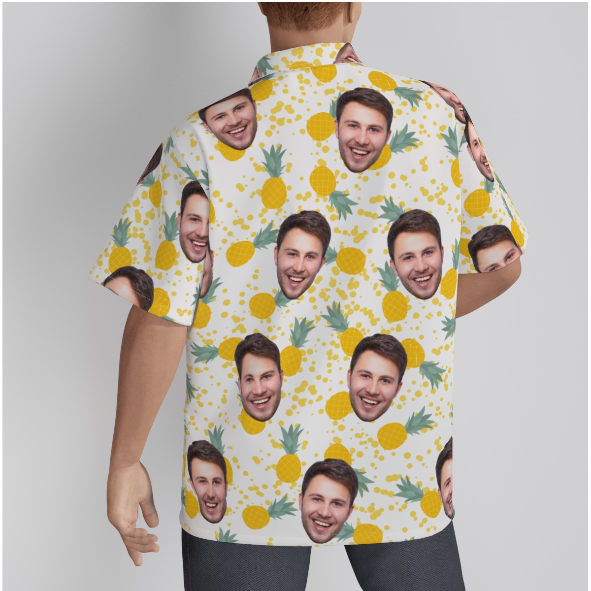 Custom Tropical Pineapple Hawaiian Shirt With Face