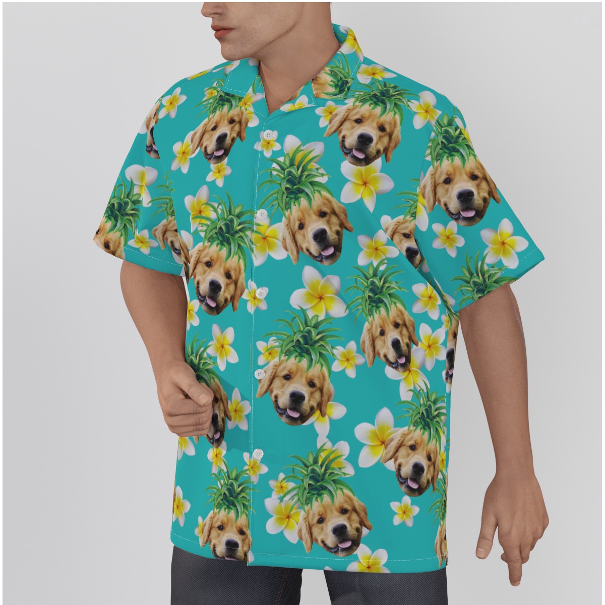 Funny Custom Hawaiian Shirt With Dog Face And Pineapple
