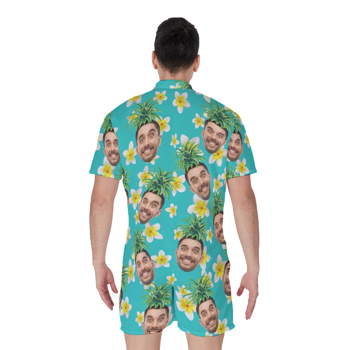 Custom Face With Pineapple Men's Hawaiian Romper