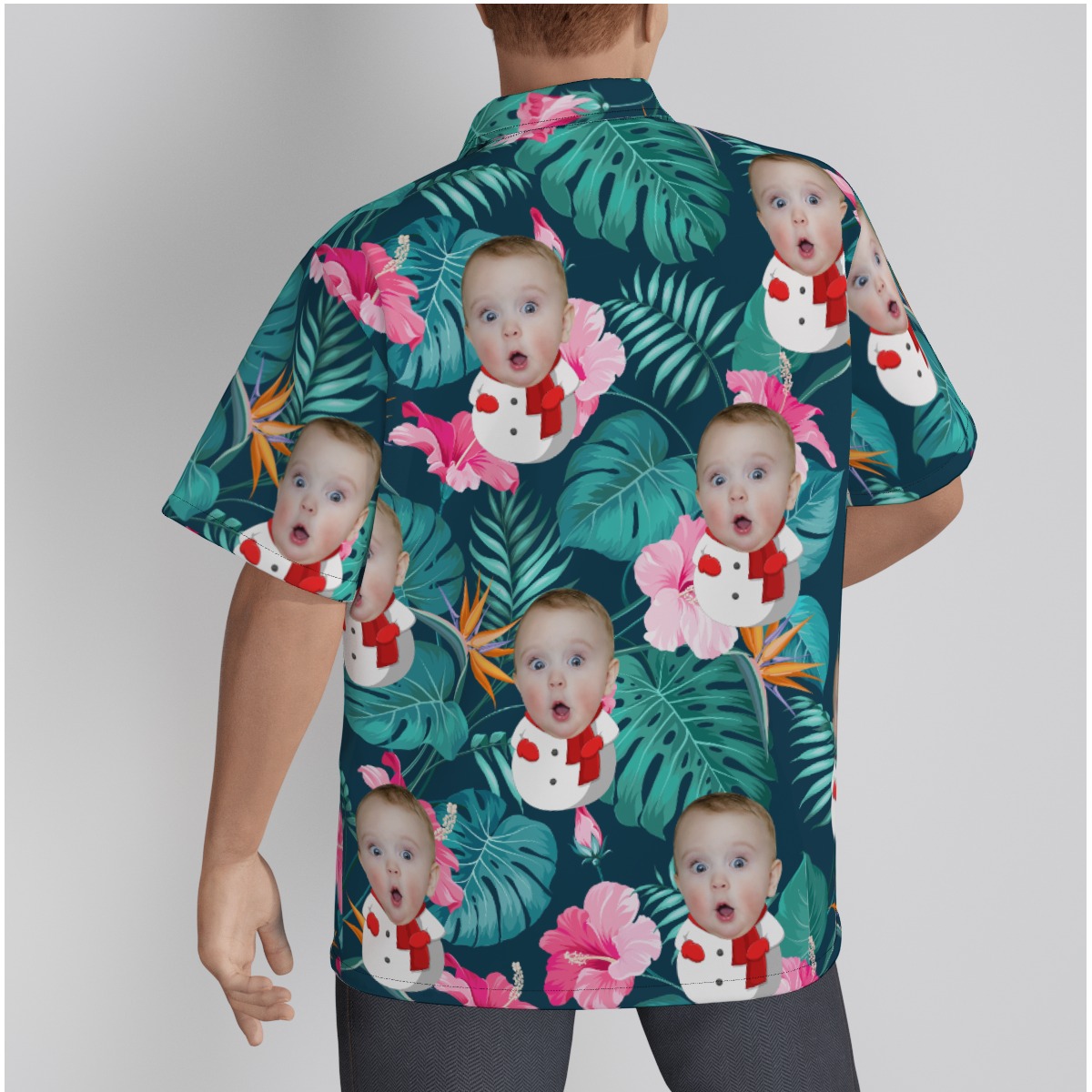 Funny Custom Face Snowman Hawaiian Shirt