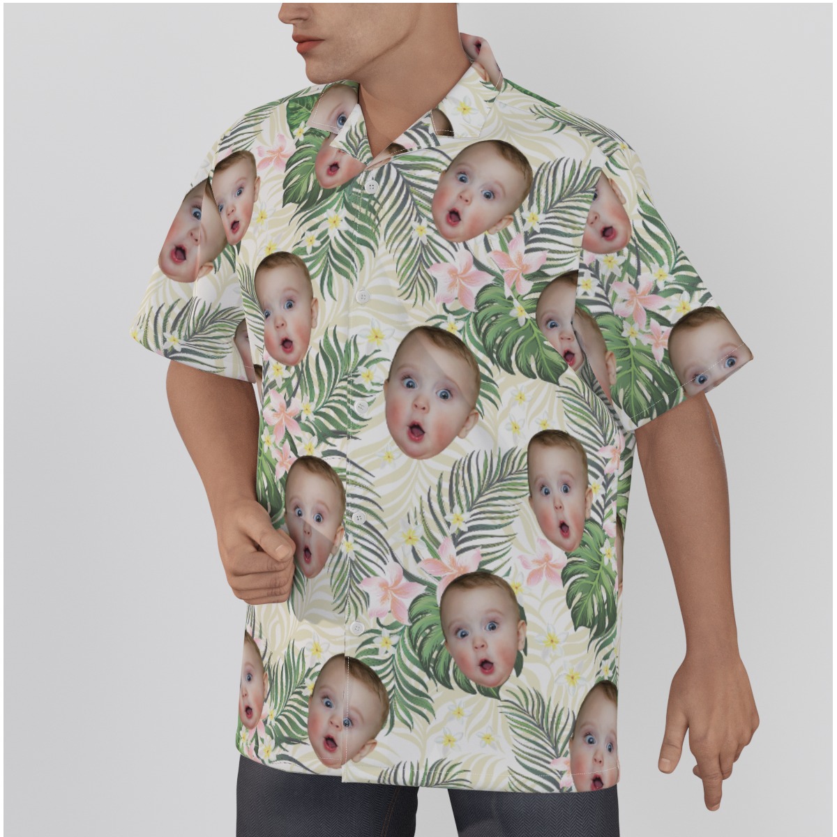 Funny Floral Custom Baby Face Hawaiian Shirt