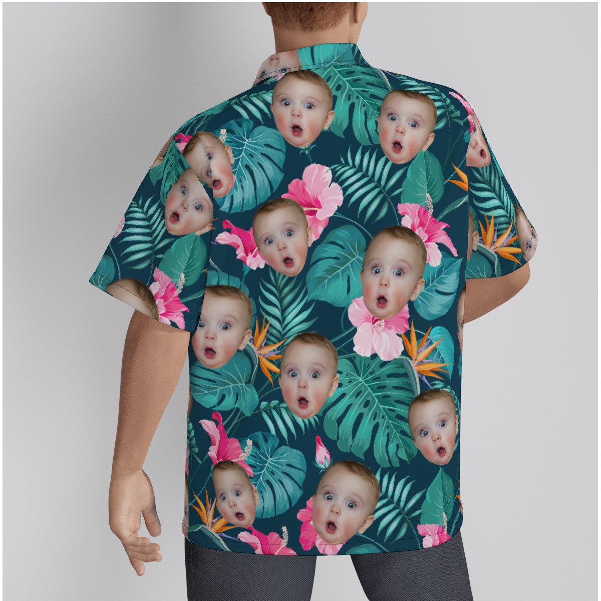 Tropical Floral Custom Baby Face Hawaiian Shirt