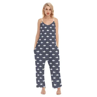 Shark Print Women's Hawaiian Jumpsuit