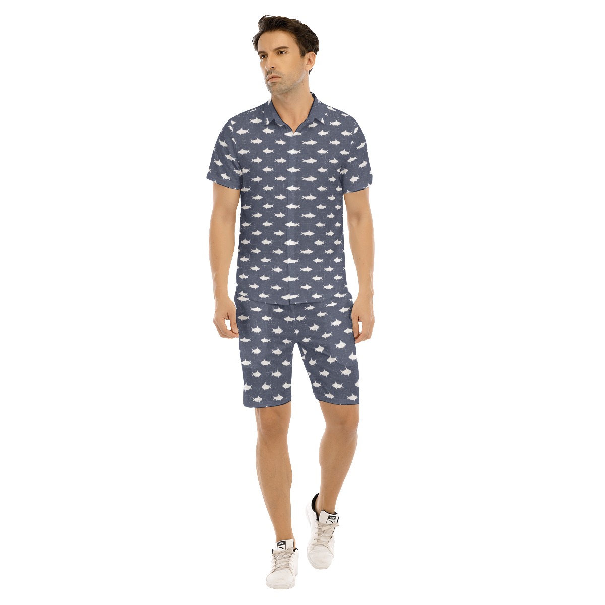 Shark All Over Print Hawaiian Shirt Set For Men - variant image 1