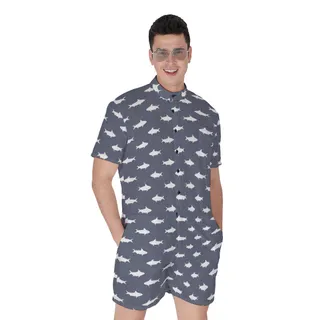 Shark Hawaiian Romper For Men