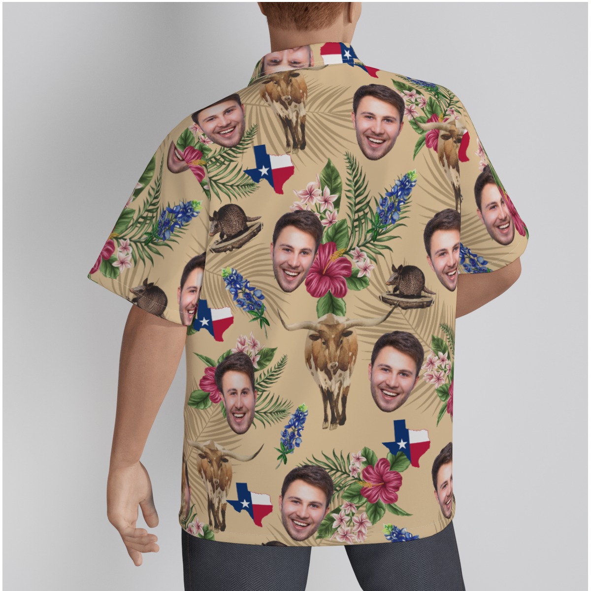 Custom Face Texas Longhorns Hawaiian Shirt
