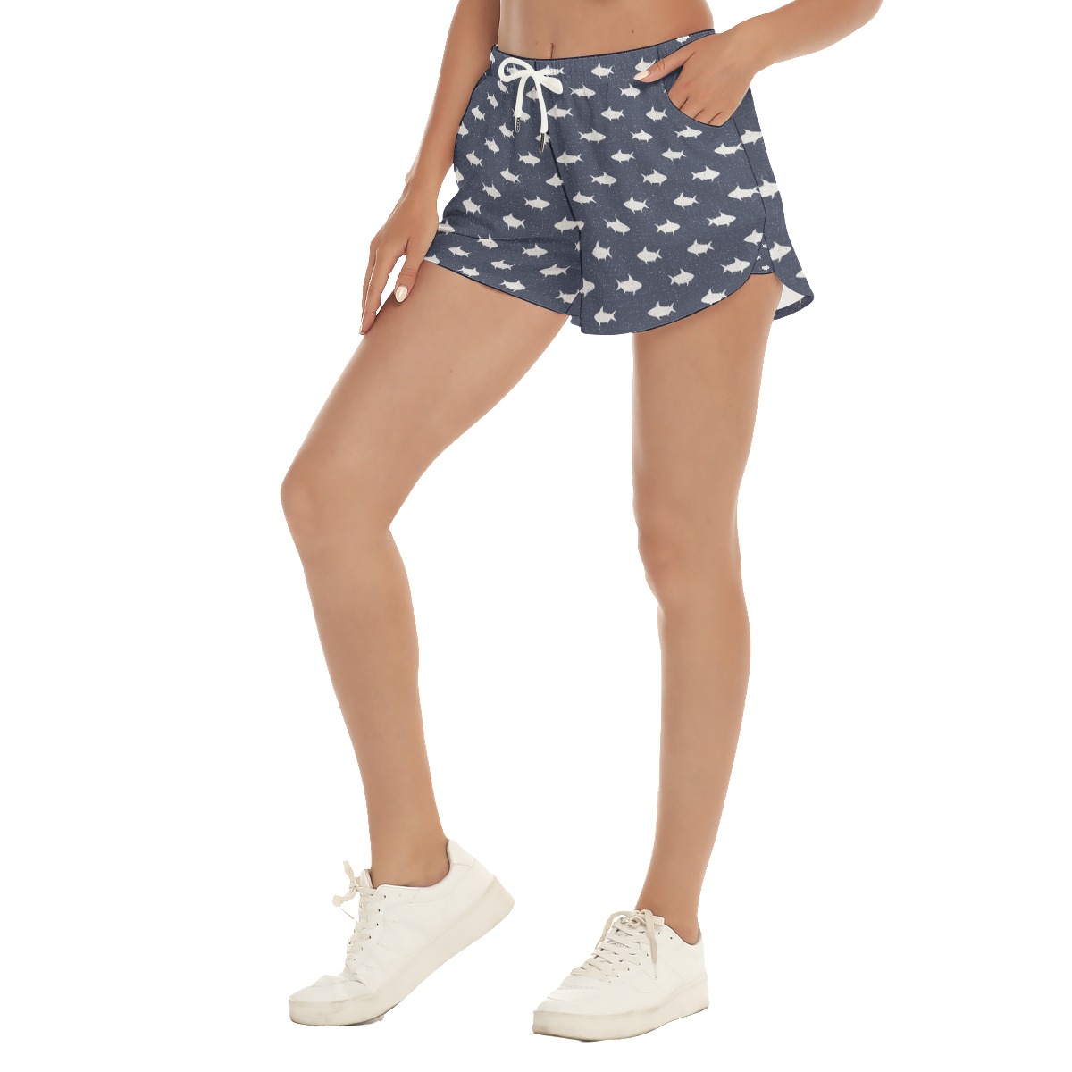 Cute Shark Hawaiian Beach Shorts For Women