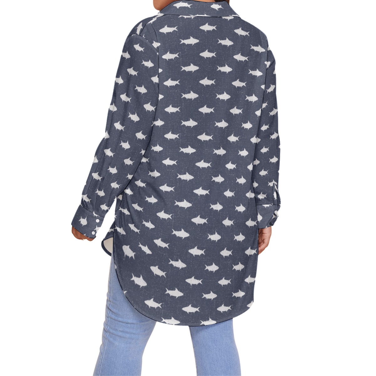 Shark Plus Size Hawaiian Shirt For Women