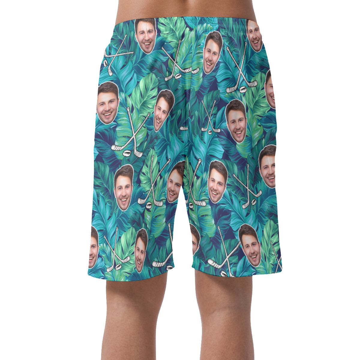 Customized Hockey Tropical Hawaiian Beach Shorts For Men