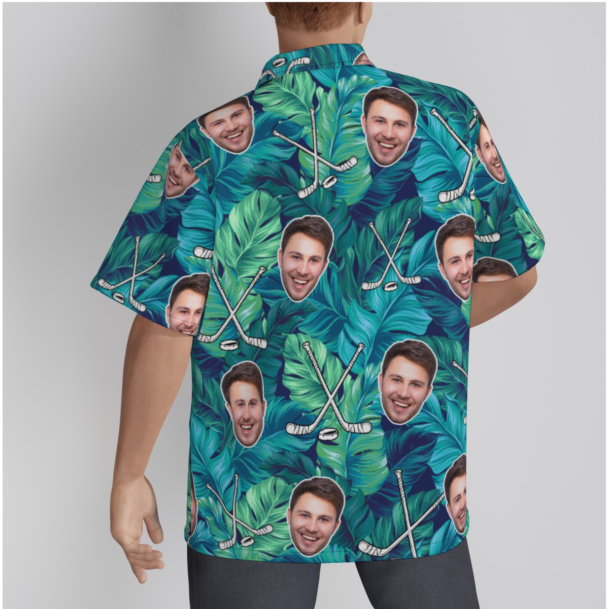 Tropical Leave Custom Face Hawaiian Shirt For Men
