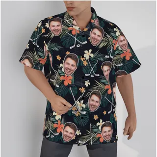Tropical Hockey Custom Face Hawaiian Shirt