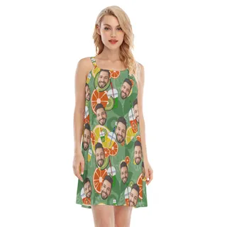 Cool Custom Face Fruit Drinking Women Dress