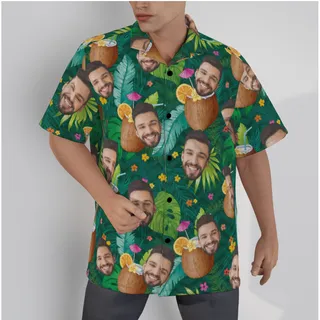 Coconut Tropical Hawaiian Shirt With Custom Face
