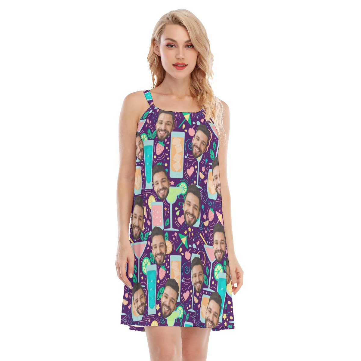Fruit Drinking Men's Hawaiian Dress With Custom Face - variant image 1