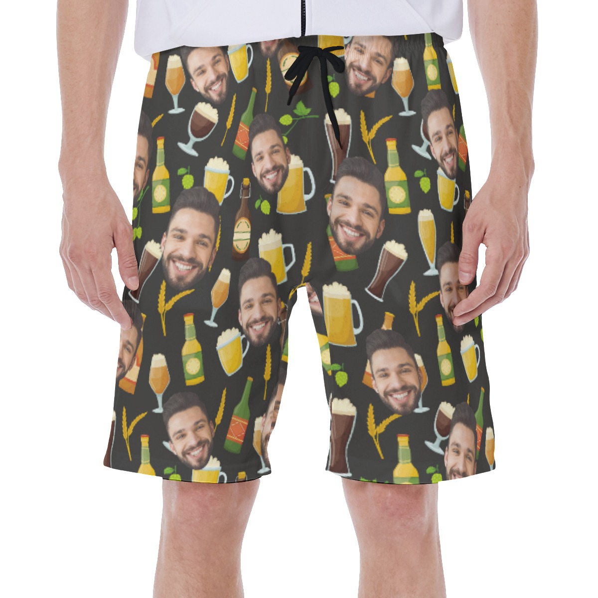 Drinking Party Themed Men's Shorts With Custom Face - variant image 1