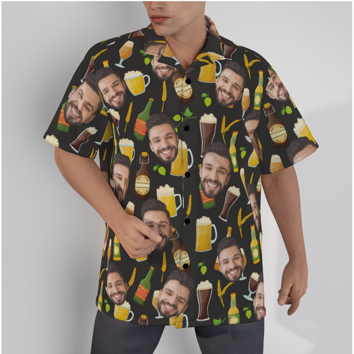 Drinking Party Themed Hawaiian Shirt With Custom Face - variant image 1