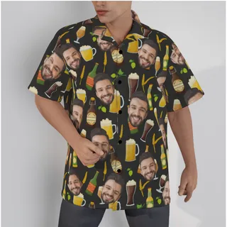 Drinking Party Themed Hawaiian Shirt With Custom Face