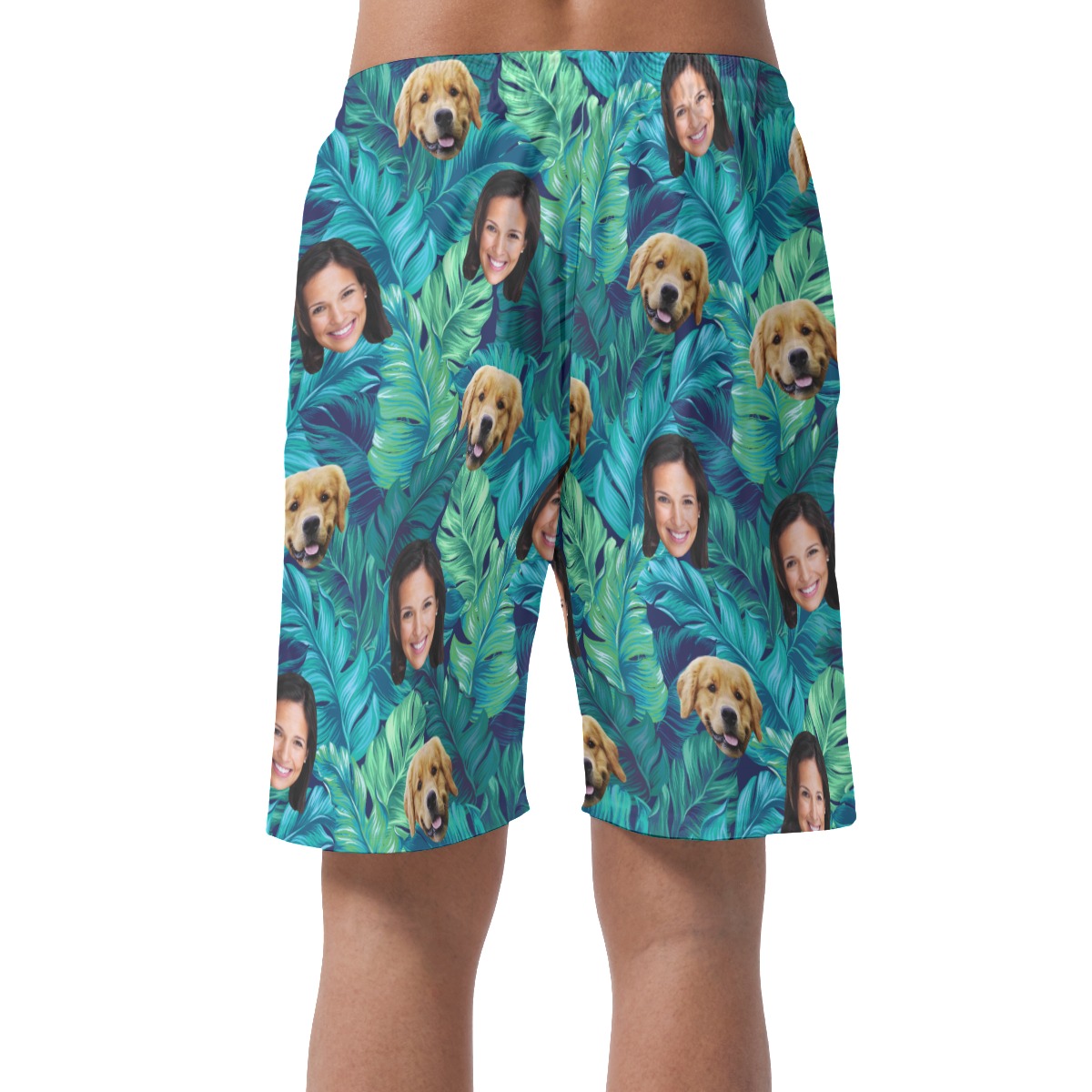 Men's Custom Dog And Face Hawaiian Shorts