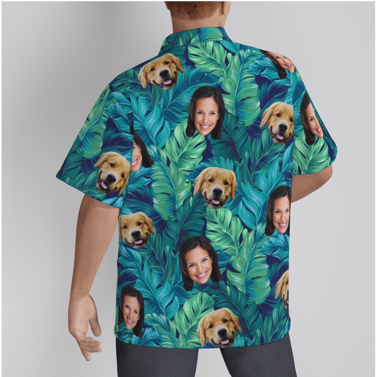 Custom Face And Dog Hawaiian Shirt For Men