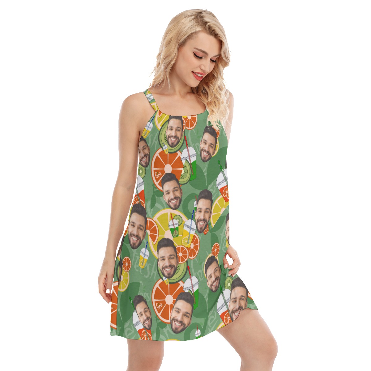 Cool Custom Face Fruit Drinking Women Dress
