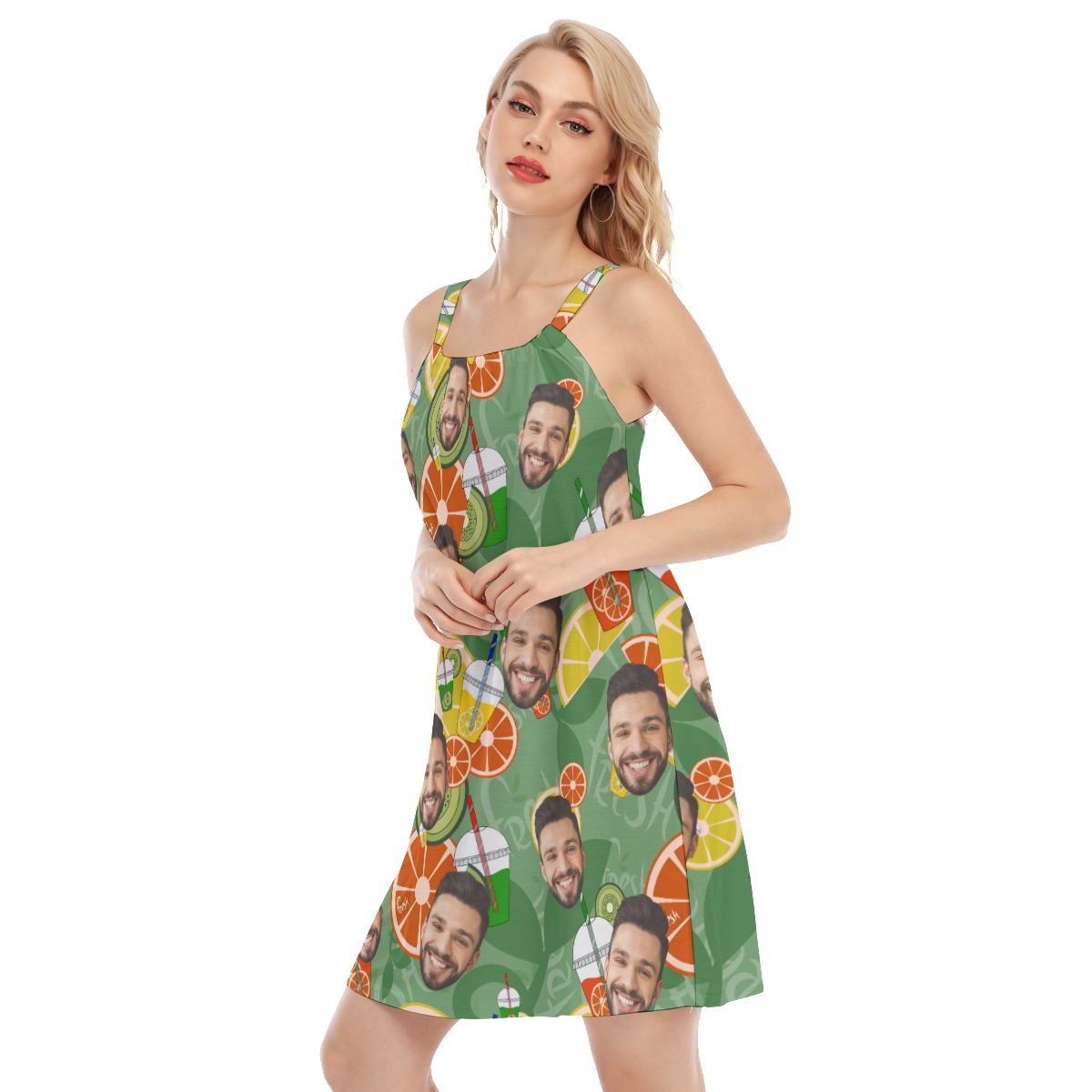 Cool Custom Face Fruit Drinking Women Dress