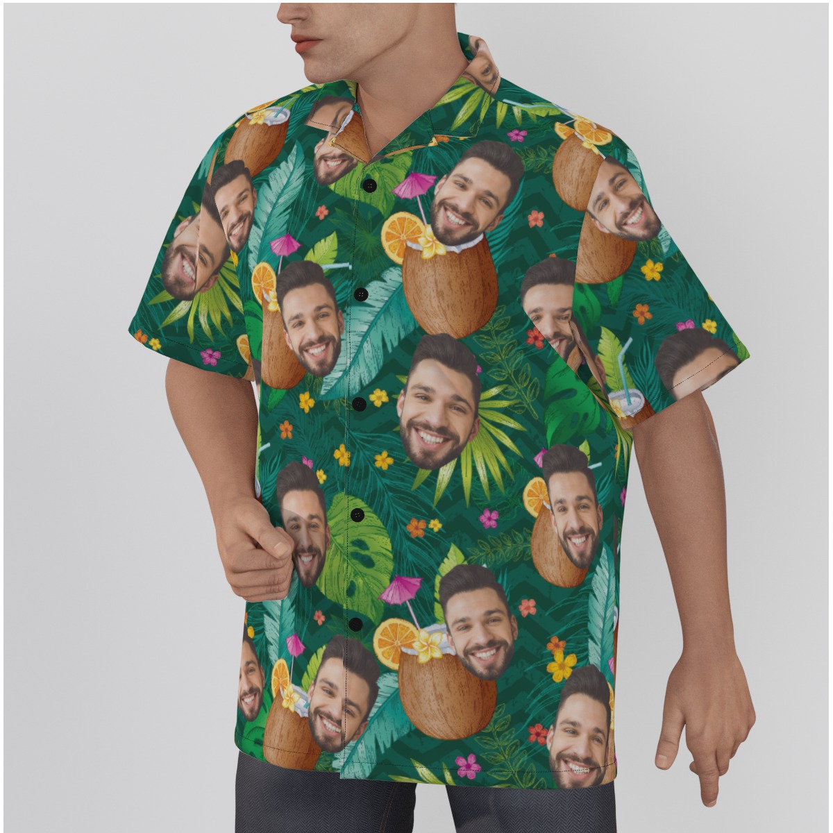 Coconut Tropical Hawaiian Shirt With Custom Face