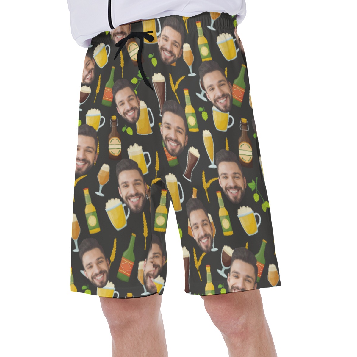 Drinking Party Themed Men's Shorts With Custom Face
