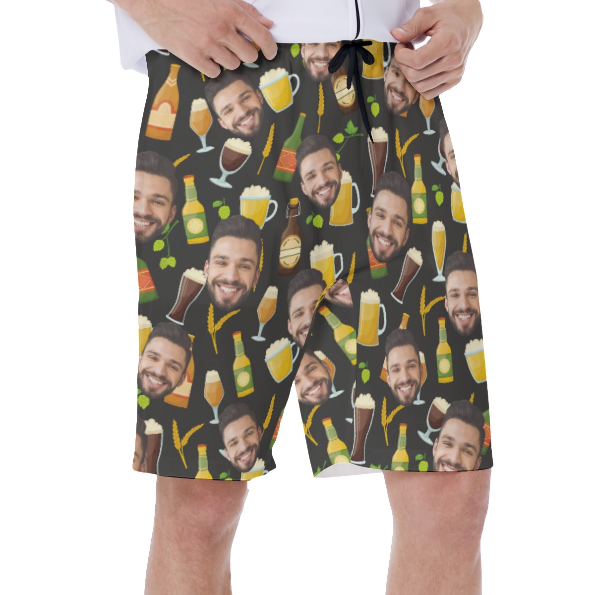 Drinking Party Themed Men's Shorts With Custom Face