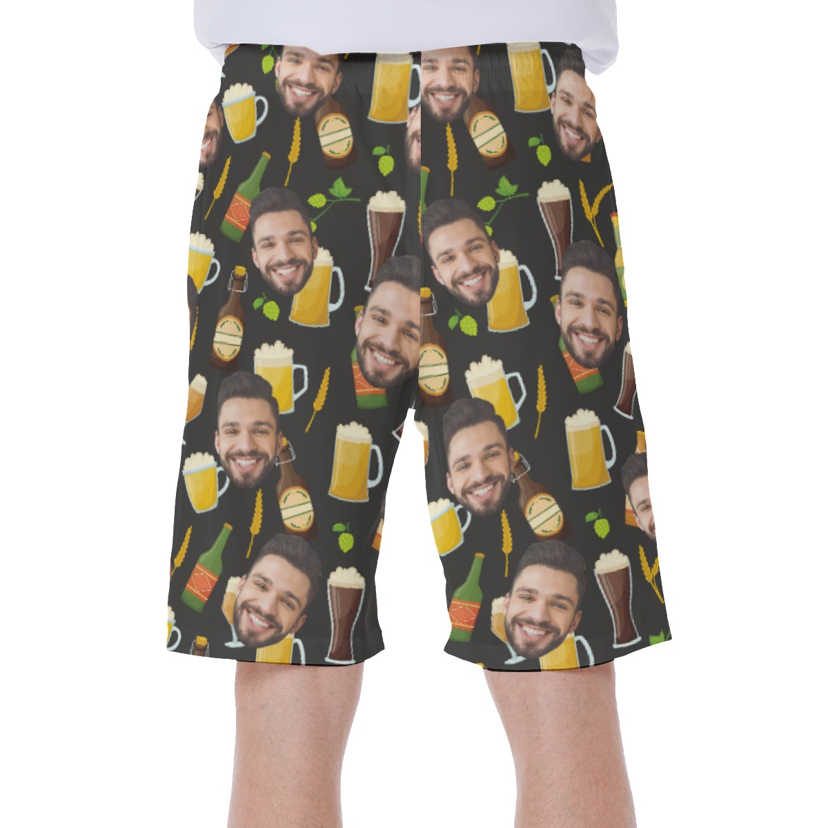 Drinking Party Themed Men's Shorts With Custom Face