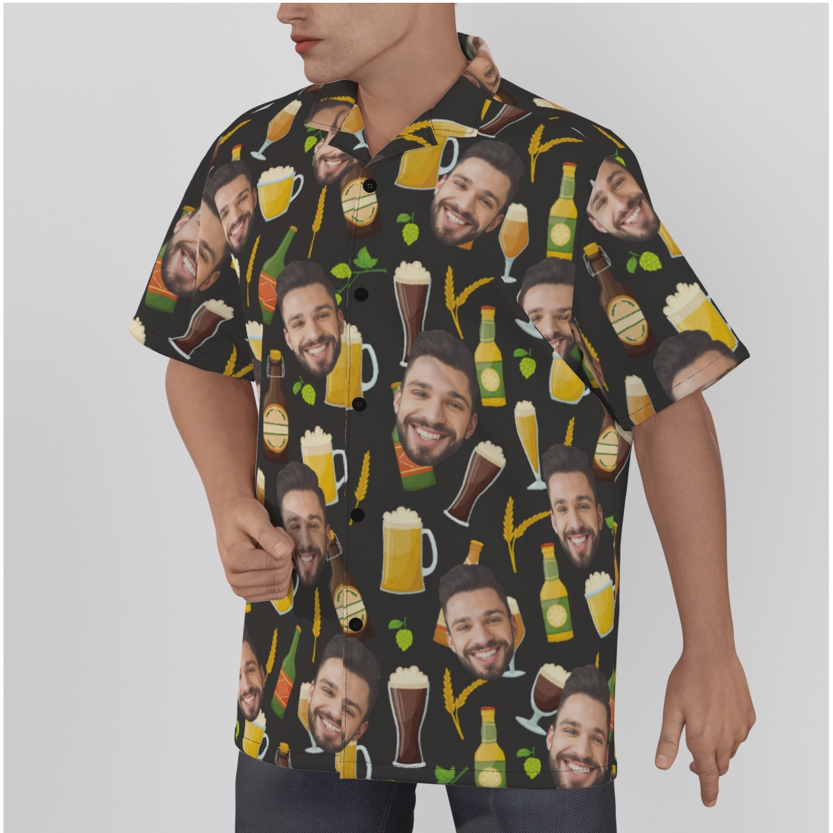 Drinking Party Themed Hawaiian Shirt With Custom Face