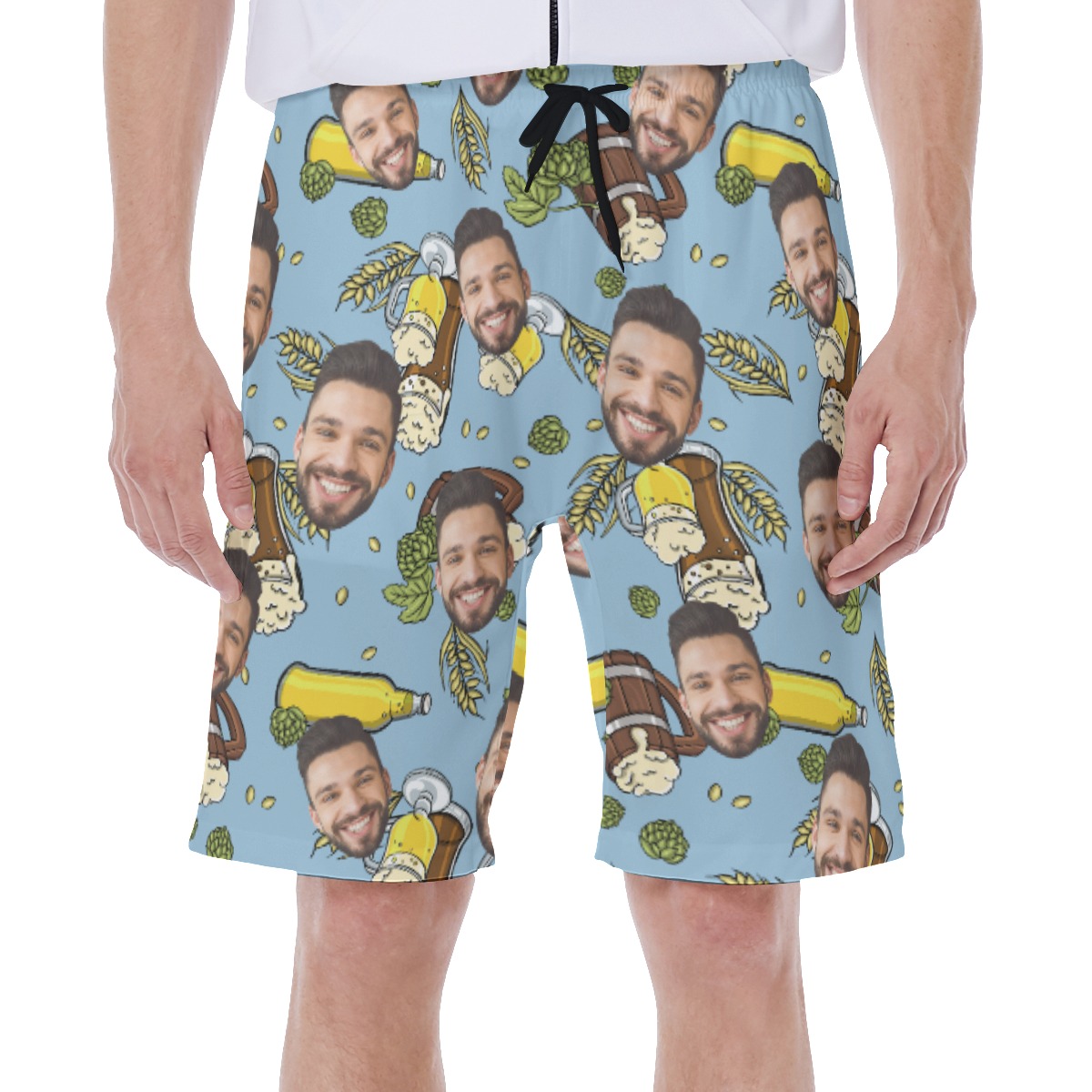 Cool Beer Lovers Men's Swim Trunks With Custom Face - variant image 1